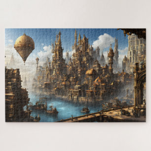 Steampunk City mit Ballon Puzzle