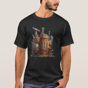 Steampunk City Retro Scifi Mechanischer Zahnradübe T-Shirt