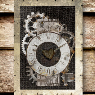 Steampunk Clock and Gears Jigsaw Puzzle
