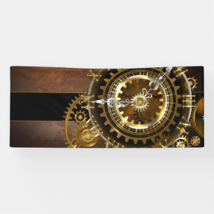 Steampunk clock banner