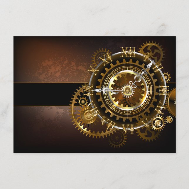 Steampunk clock begleitkarte (Vorderseite)