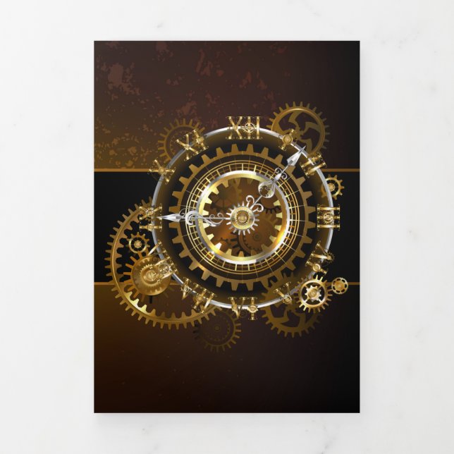 Steampunk clock dreifach gefaltete ankündigung (Cover)