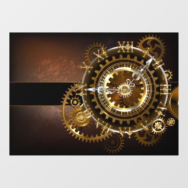 Steampunk clock fensteraufkleber (Blatt)