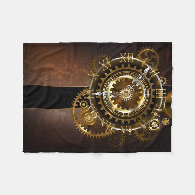 Steampunk clock fleecedecke (Vorderseite (Horizontal))