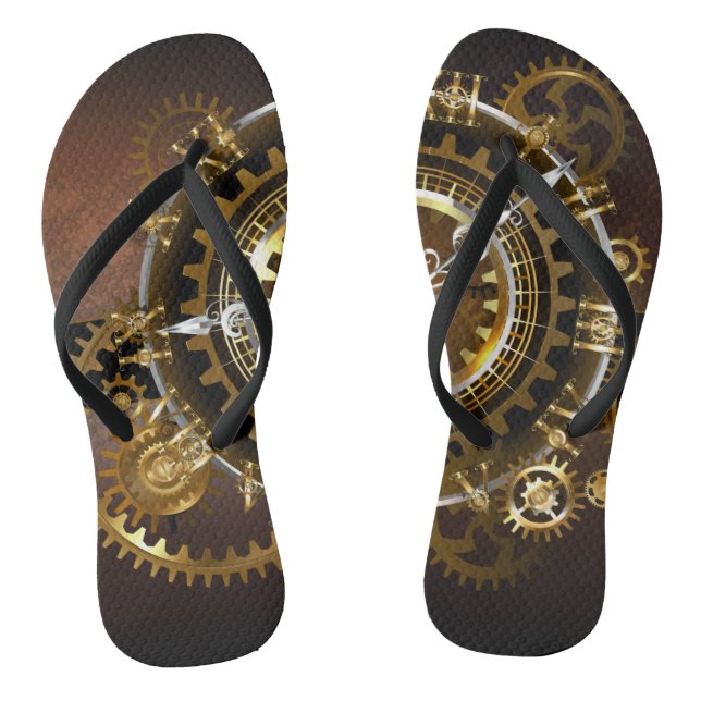 Steampunk clock flip flops (Fußbett)