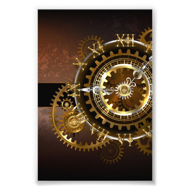 Steampunk clock fotodruck (Vorne)
