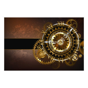 Steampunk clock fotodruck