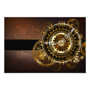Steampunk clock fotodruck