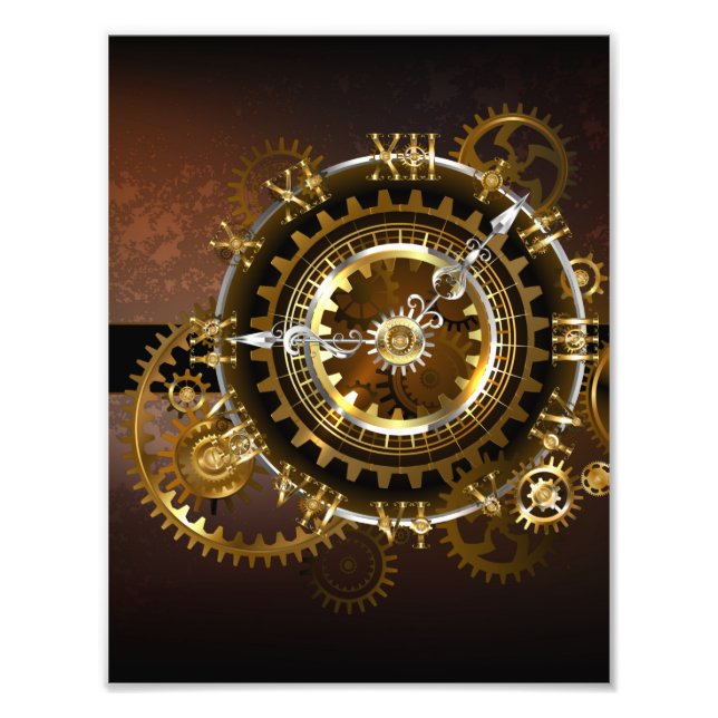 Steampunk clock fotodruck (Vorne)