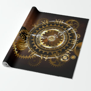 Steampunk clock geschenkpapier