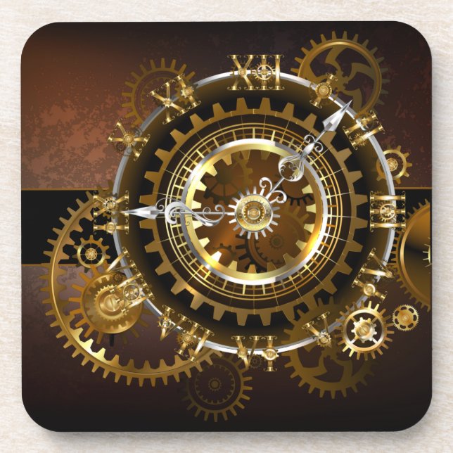 Steampunk clock getränkeuntersetzer (Vorderseite)