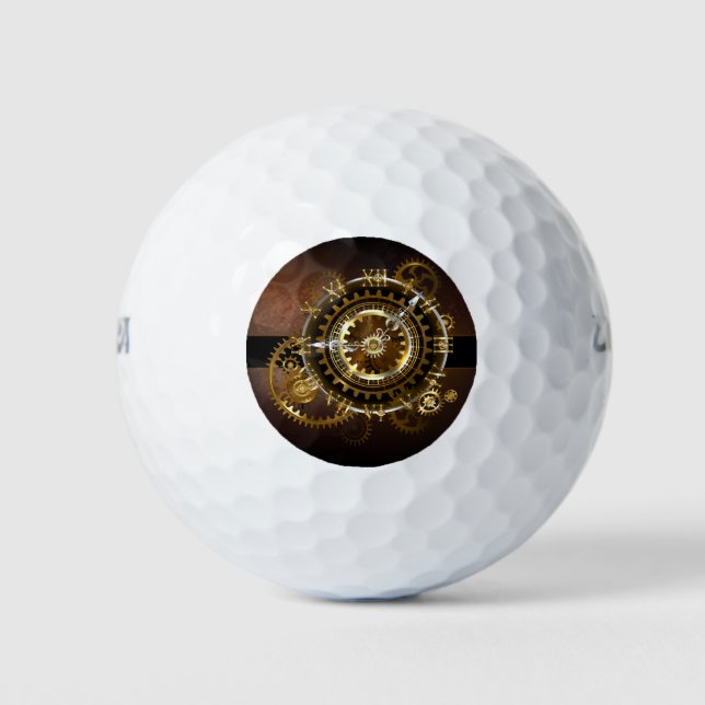 Steampunk clock golfball (Vorderseite)
