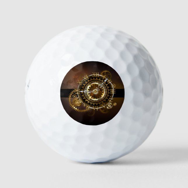 Steampunk clock golfball (Vorderseite)