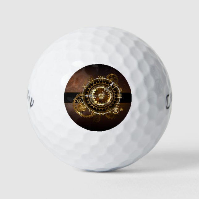Steampunk clock golfball (Vorderseite)