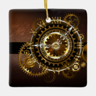 Steampunk clock keramikornament