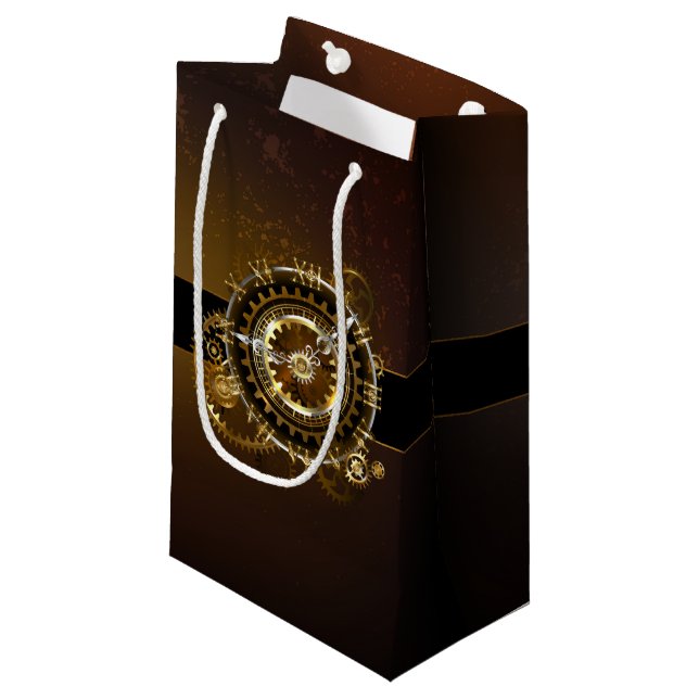 Steampunk clock kleine geschenktüte (Vorderseite Schrägansicht)