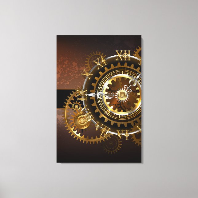 Steampunk clock leinwanddruck (Vorderseite)