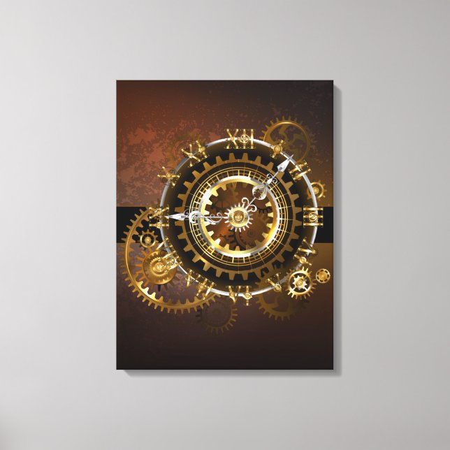 Steampunk clock leinwanddruck (Vorderseite)