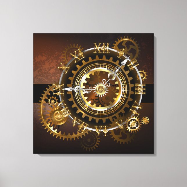 Steampunk clock leinwanddruck (Vorderseite)