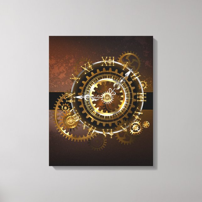 Steampunk clock leinwanddruck (Vorderseite)