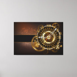 Steampunk clock leinwanddruck