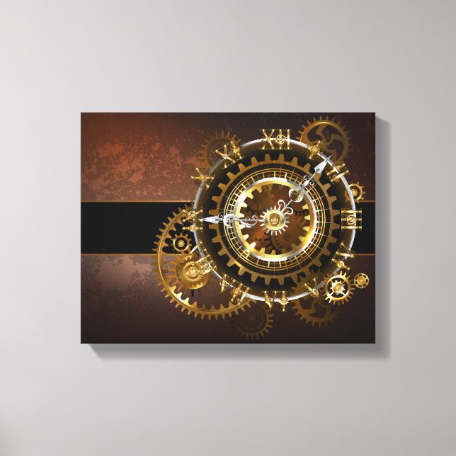 Steampunk clock leinwanddruck (Vorderseite)