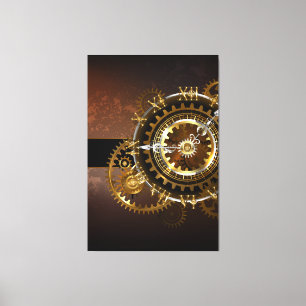 Steampunk clock leinwanddruck