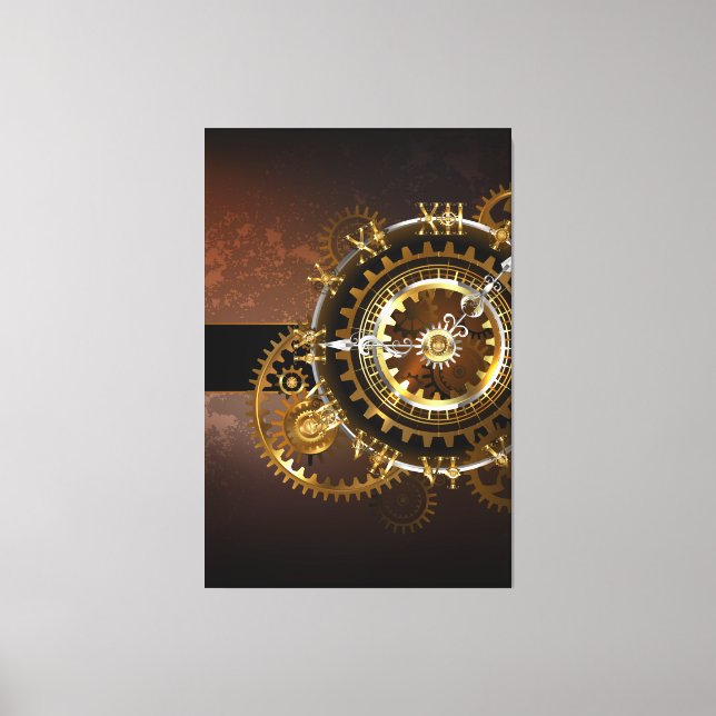 Steampunk clock leinwanddruck (Vorderseite)