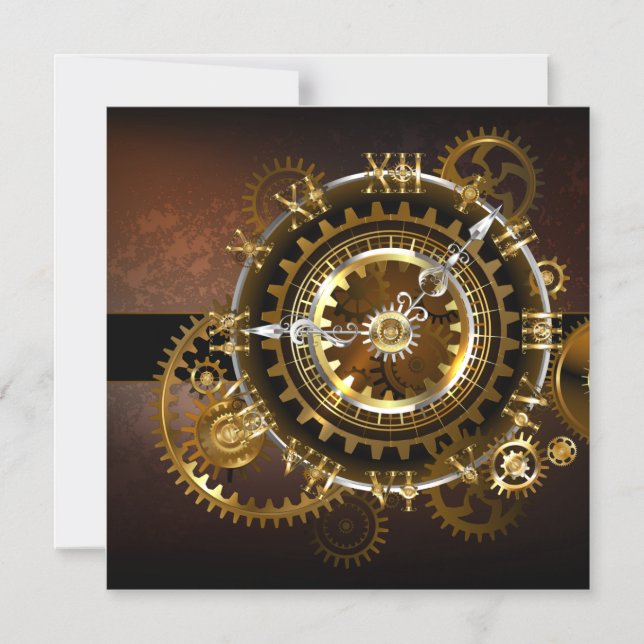 Steampunk clock magneteinladung (Vorderseite)