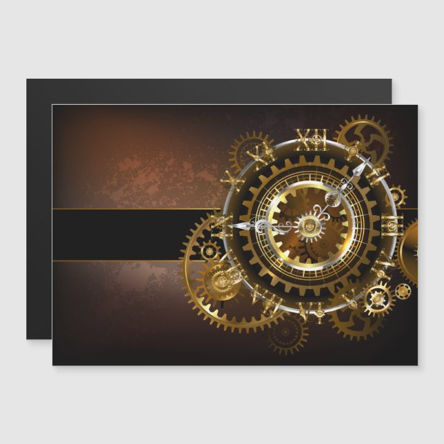 Steampunk clock magneteinladung (Vorne/Hinten)