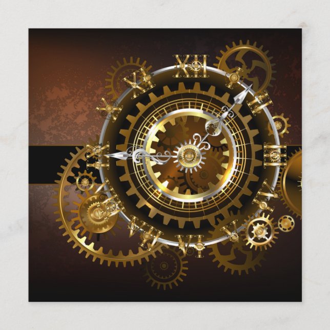 Steampunk clock menükarte (Vorderseite)