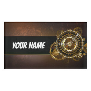 Steampunk clock namenschild