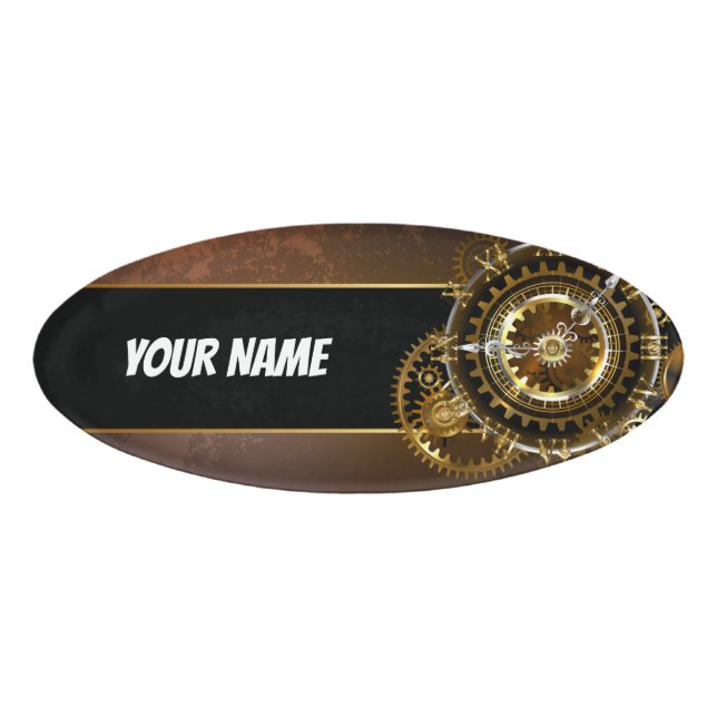Steampunk clock namenschild (Vorderseite)