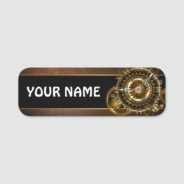 Steampunk clock namensschild (Vorderseite)