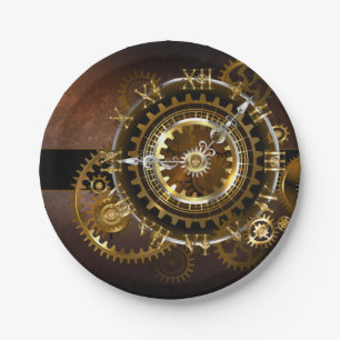 Steampunk clock pappteller
