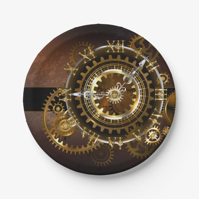 Steampunk clock pappteller (Vorderseite)