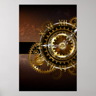 Steampunk clock poster