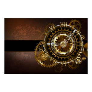 Steampunk clock poster