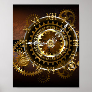 Steampunk clock poster