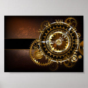 Steampunk clock poster