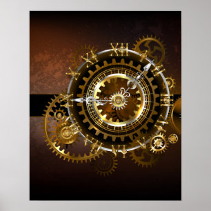 Steampunk clock poster