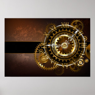 Steampunk clock poster