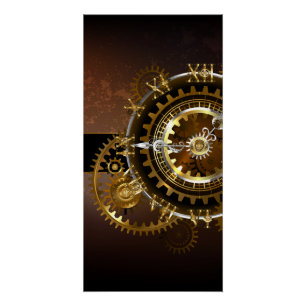 Steampunk clock poster