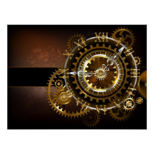 Steampunk clock poster