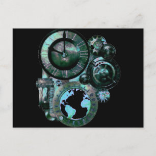 Steampunk Clock Postkarte