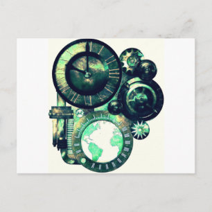 Steampunk Clock Postkarte