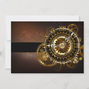 Steampunk clock save the date