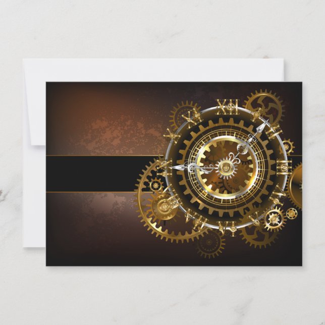 Steampunk clock save the date (Vorderseite)