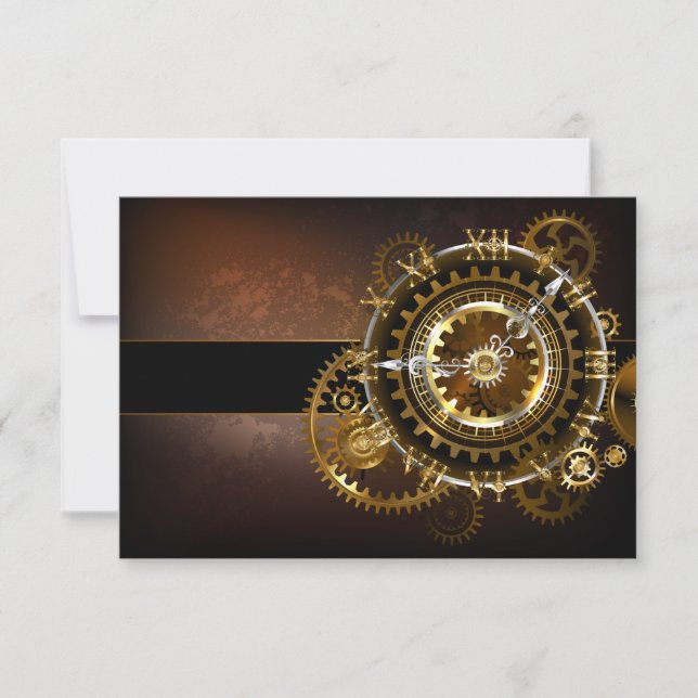 Steampunk clock save the date (Vorderseite)