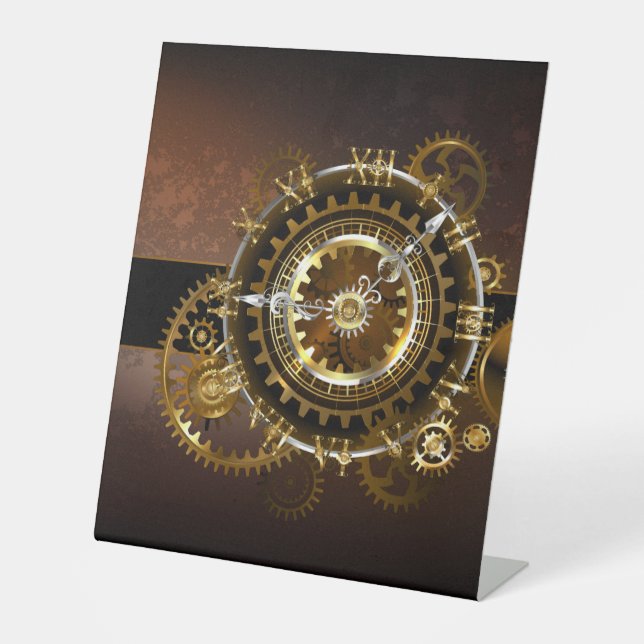 Steampunk clock sockelschild (Vorderseite)